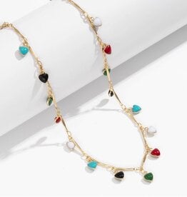 *Boho Enamel Heart Charm Waist Belly Chain in Solid Copper | Gold