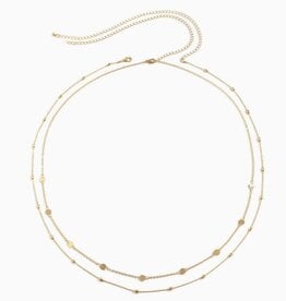 *Gold Circle Charm Bead Belly Chain in Solid Copper | Gold