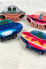 Ufo Cartoon Anime Alien Spaceship Hair Claw Clip |