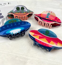 Ufo Cartoon Anime Alien Spaceship Hair Claw Clip |