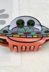 Ufo Cartoon Anime Alien Spaceship Hair Claw Clip |