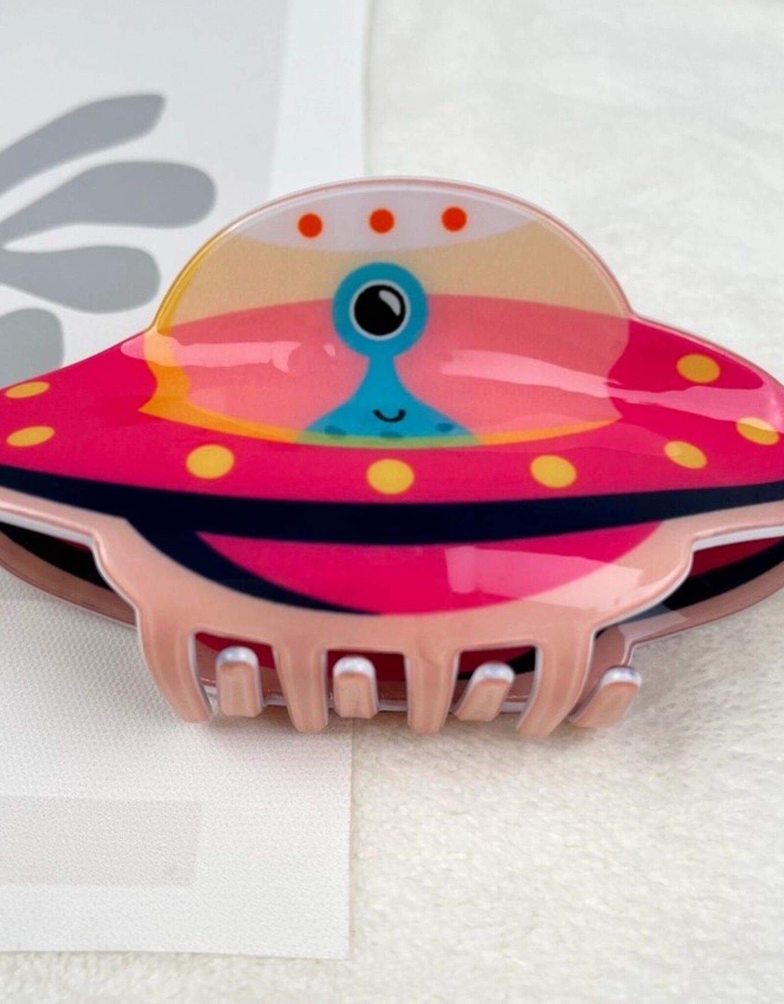 Ufo Cartoon Anime Alien Spaceship Hair Claw Clip |