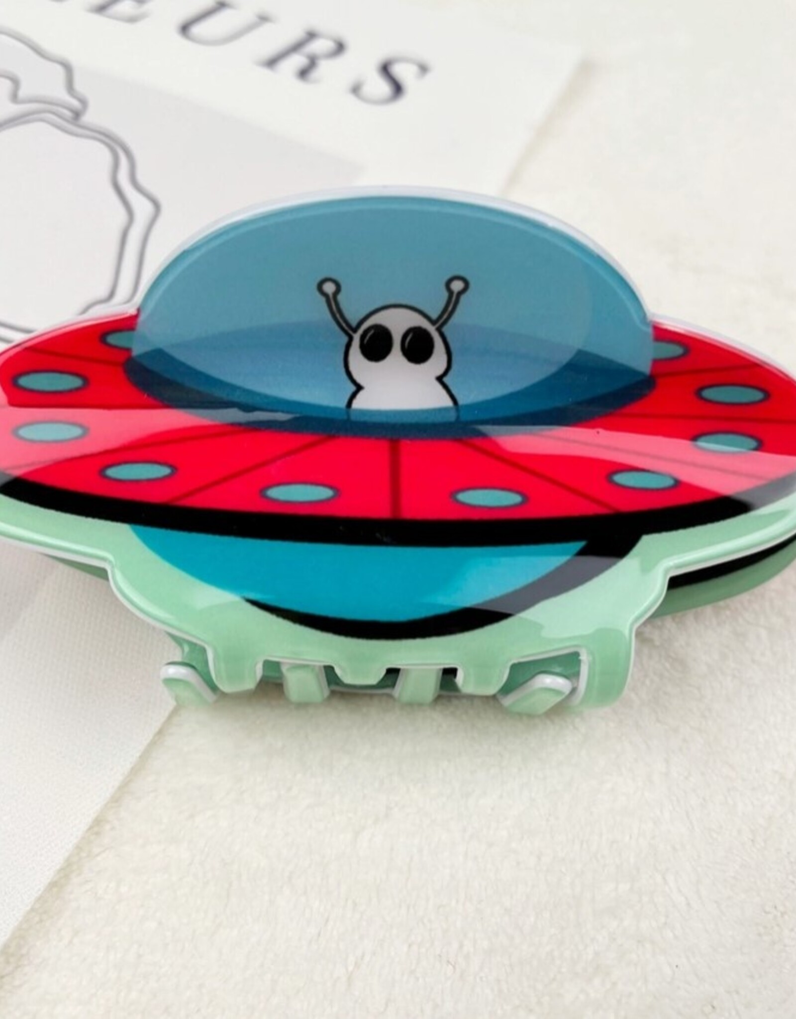 Ufo Cartoon Anime Alien Spaceship Hair Claw Clip |