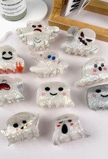 White Ghost Halloween Hair Clip |