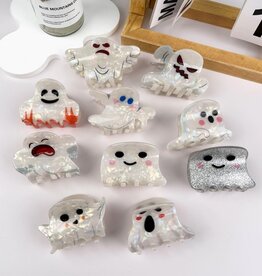 White Ghost Halloween Hair Clip |