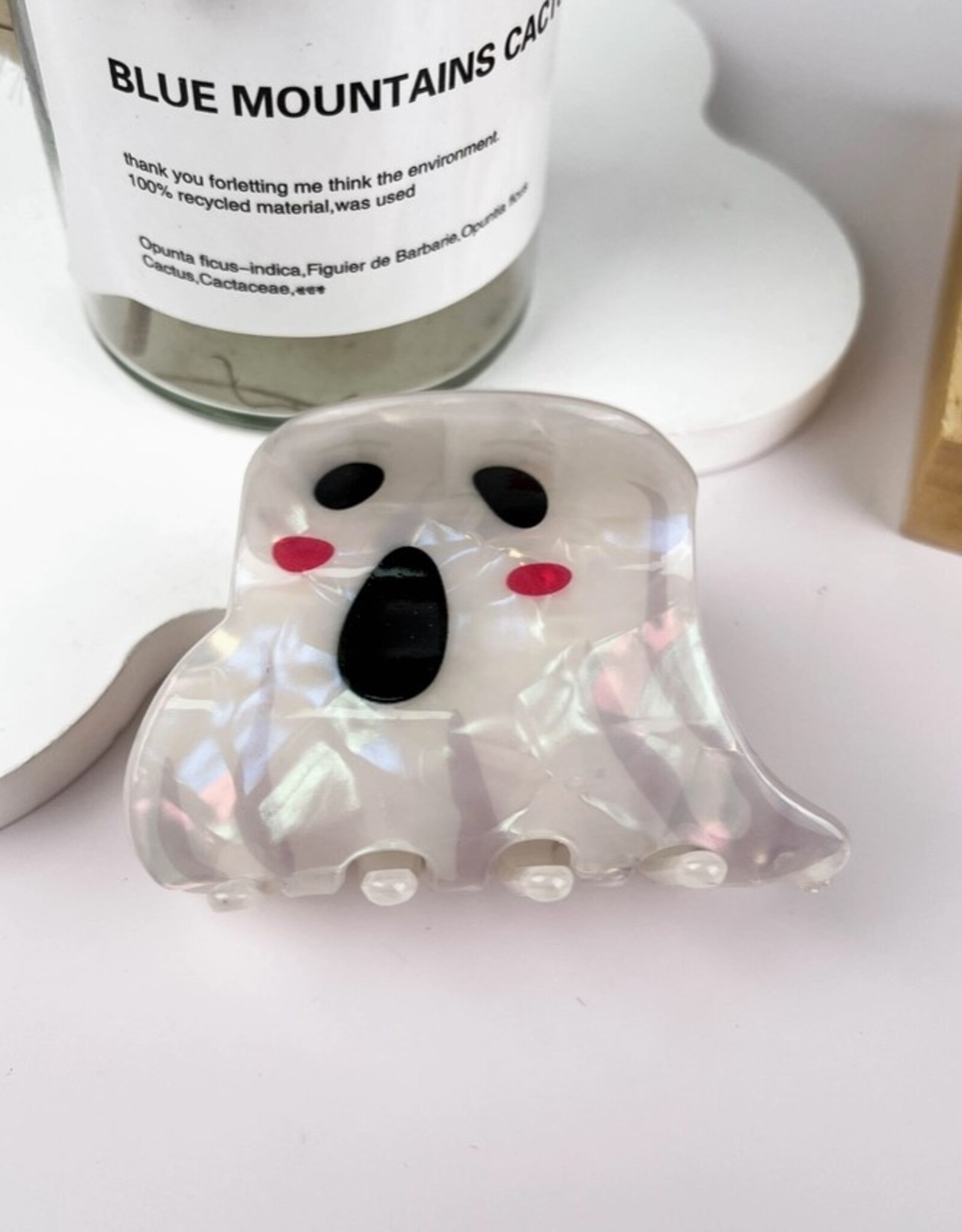 White Ghost Halloween Hair Clip |