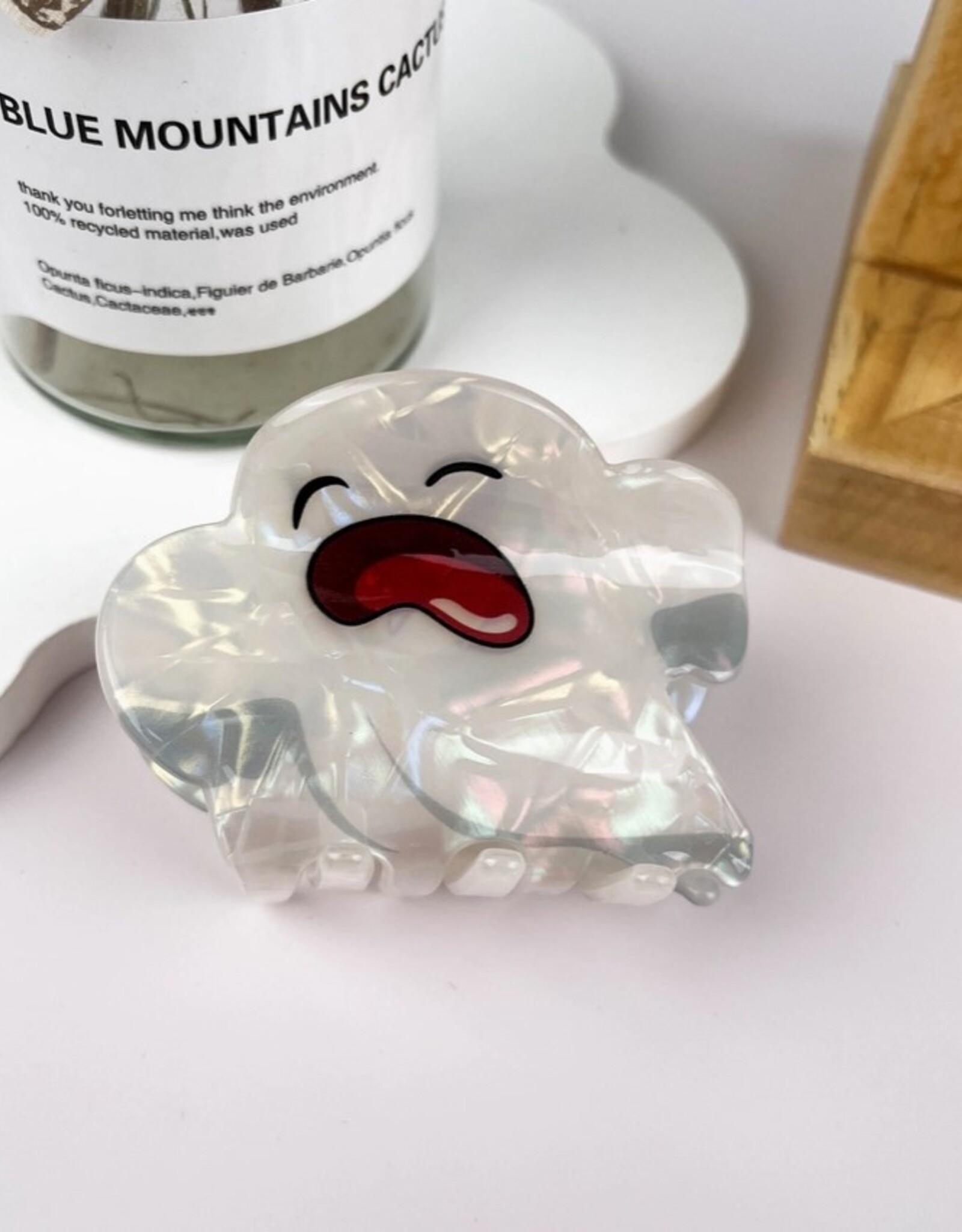 White Ghost Halloween Hair Clip |