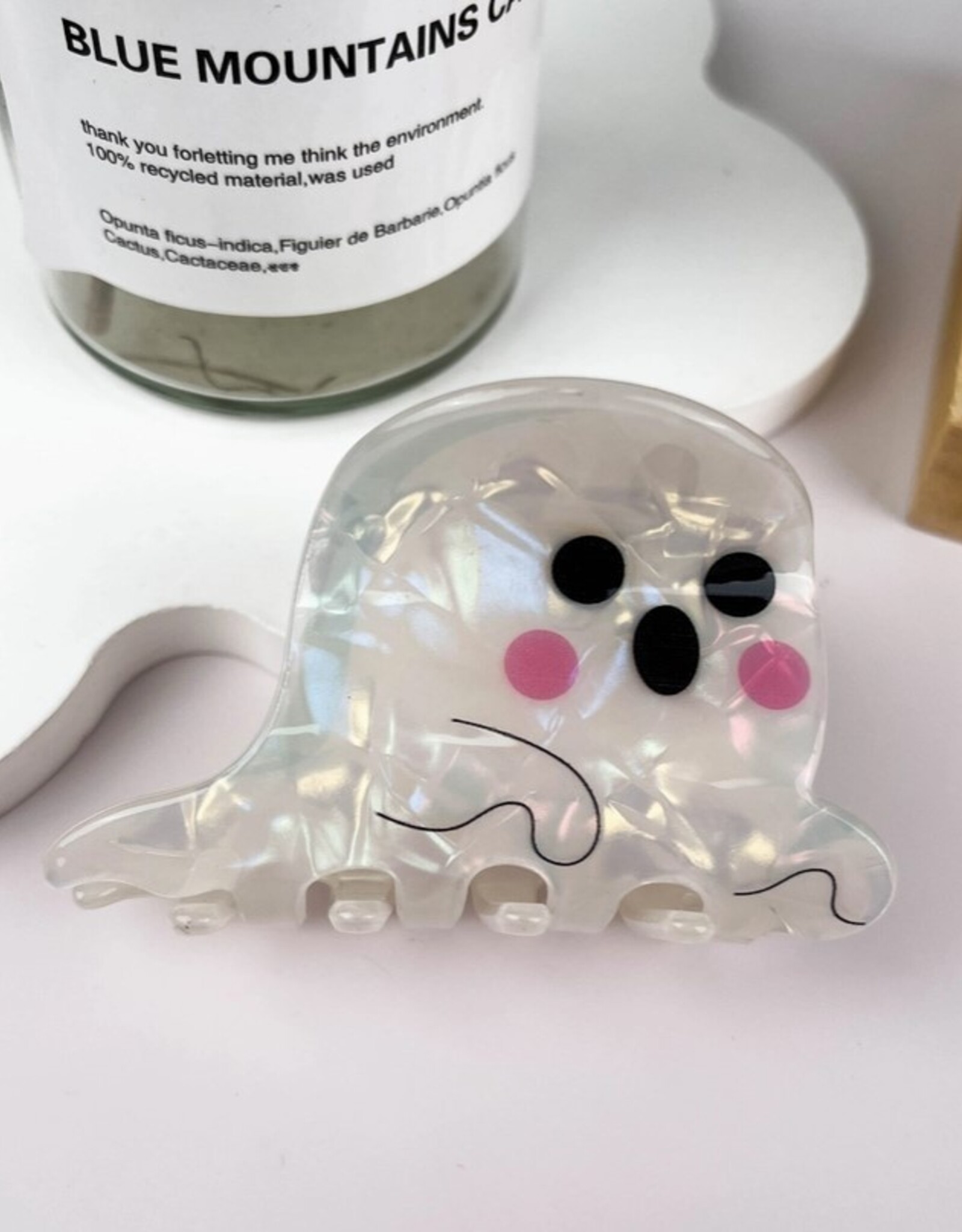 White Ghost Halloween Hair Clip |