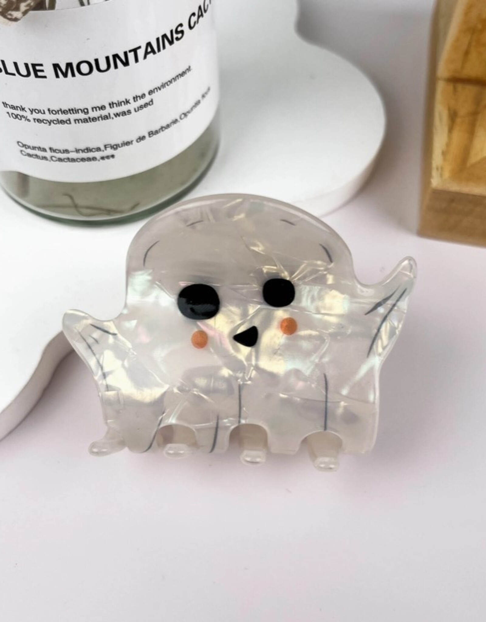 White Ghost Halloween Hair Clip |