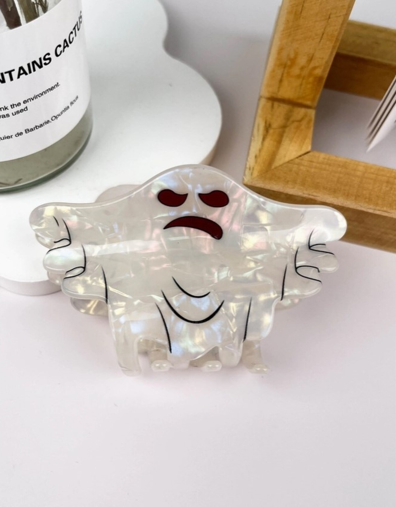 White Ghost Halloween Hair Clip |