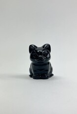 Mini Carved Crystal Cat | Black Obsidian | 35mm