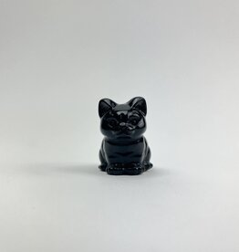 Mini Carved Crystal Cat | Black Obsidian | 35mm