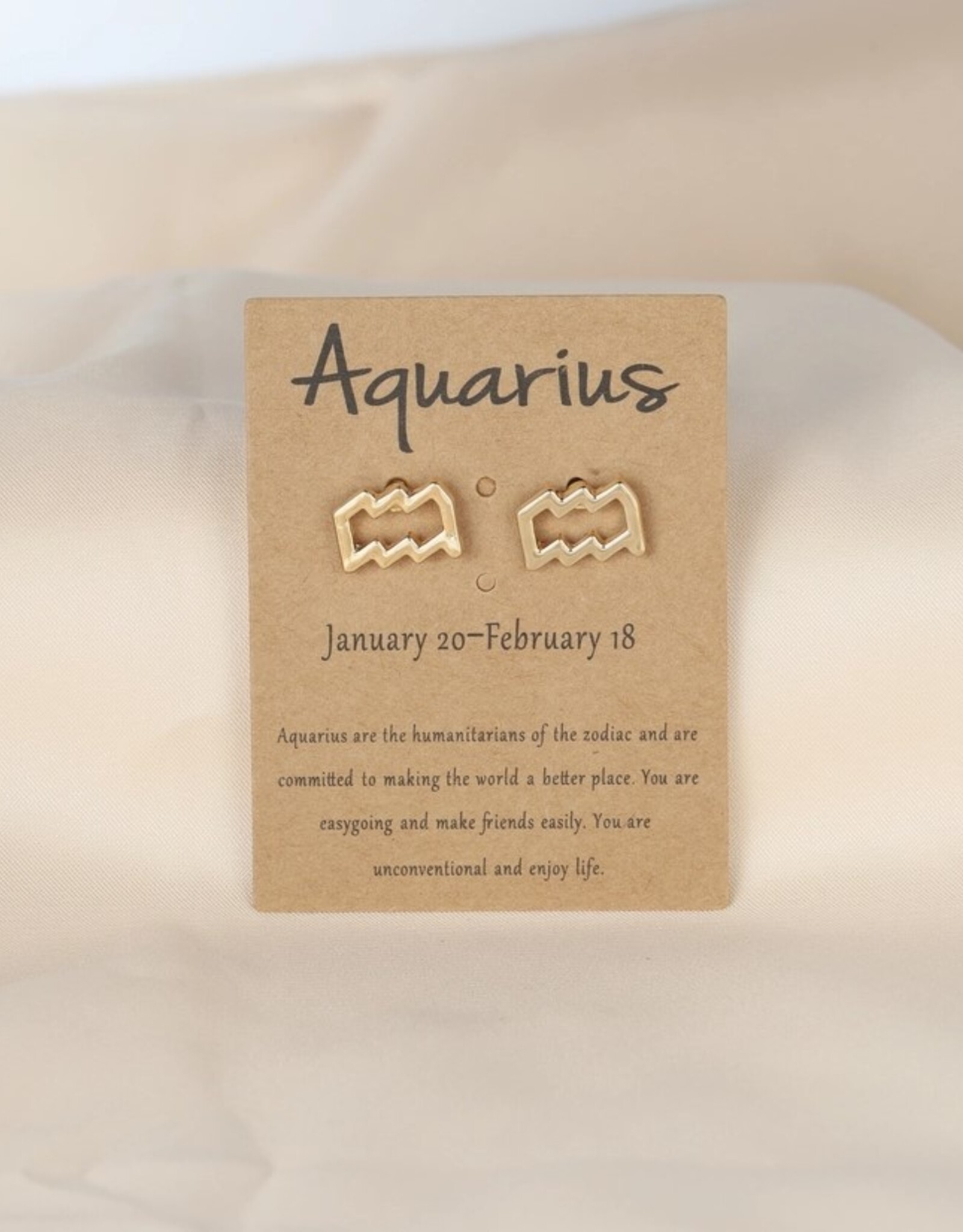 Dainty Gold Zodiac Earrings |