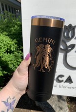 22oz Black/Rose Gold Skinny Tumbler w/ Lid |