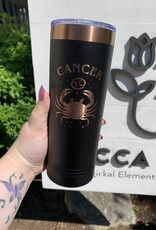 22oz Black/Rose Gold Skinny Tumbler w/ Lid |