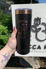 22oz Black/Rose Gold Skinny Tumbler w/ Lid |