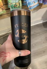 22oz Black/Rose Gold Skinny Tumbler w/ Lid |