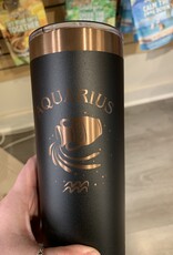 22oz Black/Rose Gold Skinny Tumbler w/ Lid |