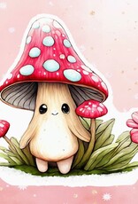 Happy Mushroom Flowers Vinyl Sticker Metaphysical Intention