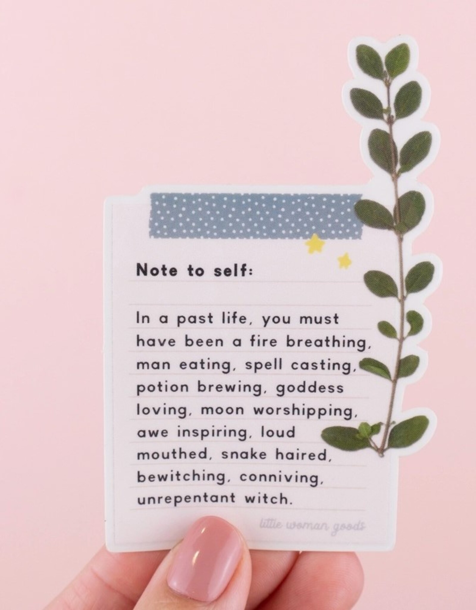Motivational Witch Vinyl Sticker- Note To Self