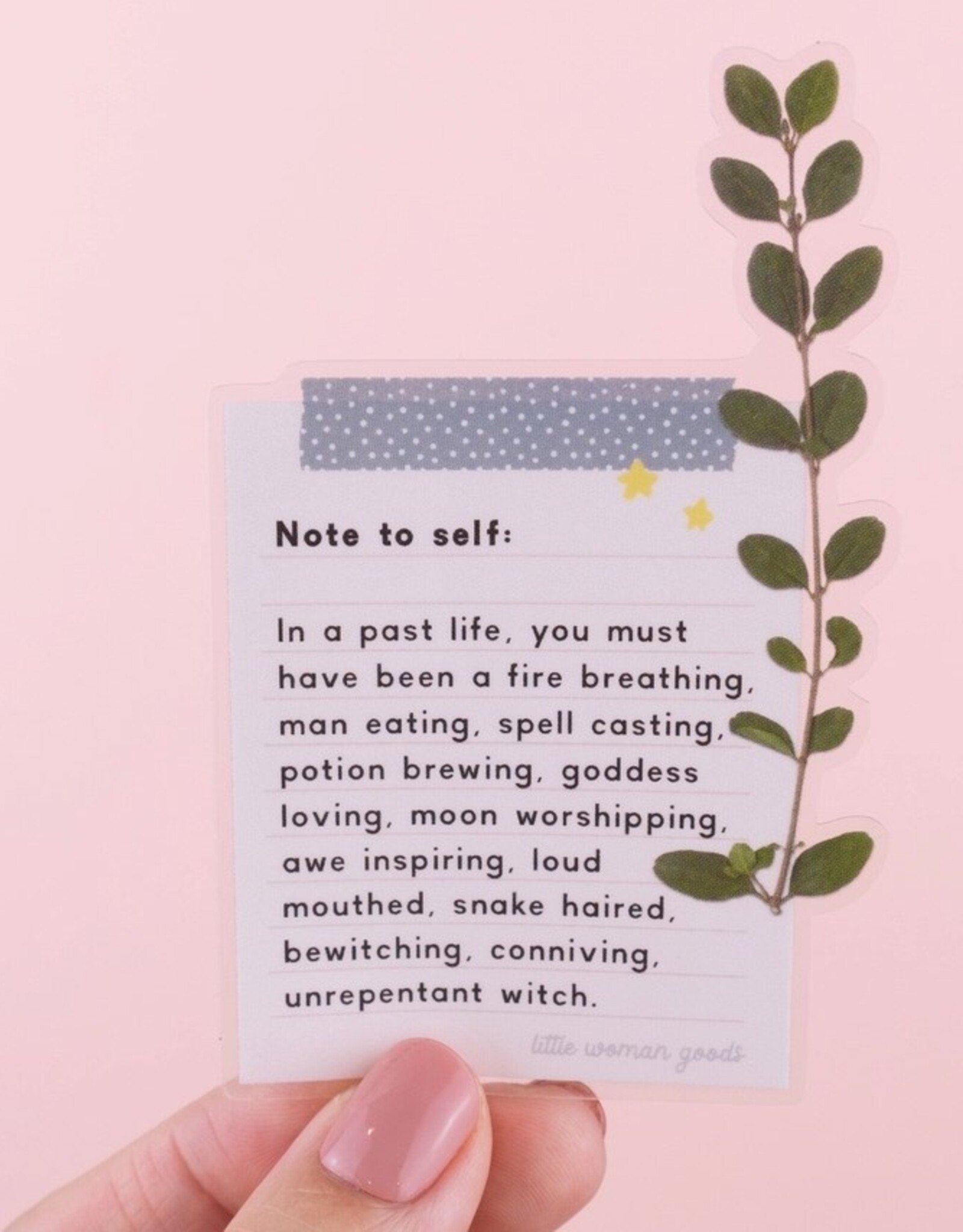 Motivational Witch Vinyl Sticker- Note To Self