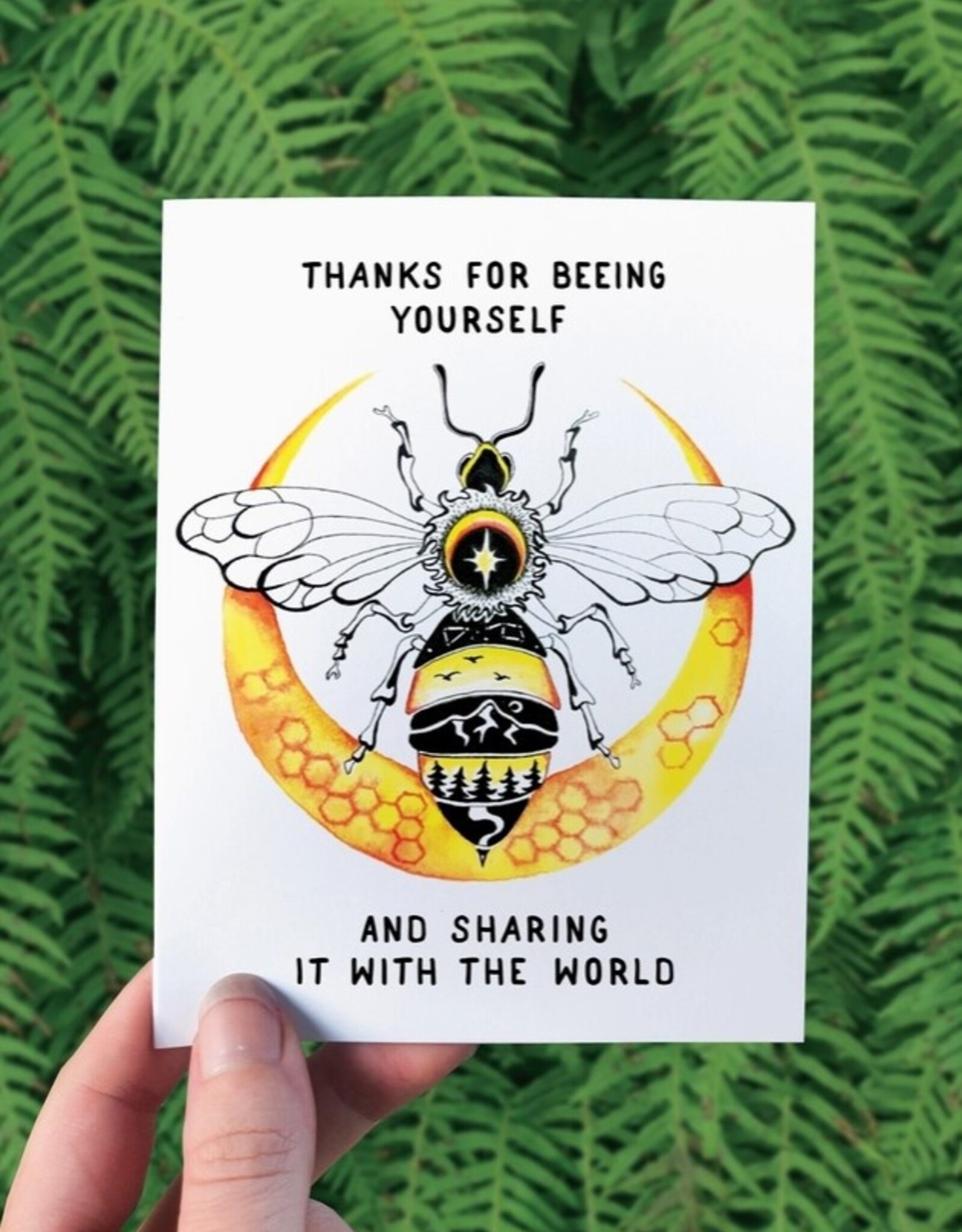 Beeing Yourself - Greeting Card - Thanks Bee Pnw Nature Moon