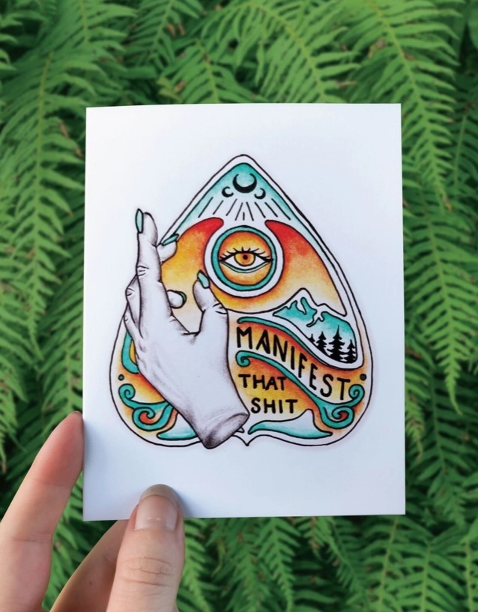 *Manifest - Greeting Card - Nature Art Witchy Affirmation Pnw