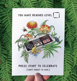 Nature Nostalgia - Birthday Card - Mushroom Gamer Nintendo
