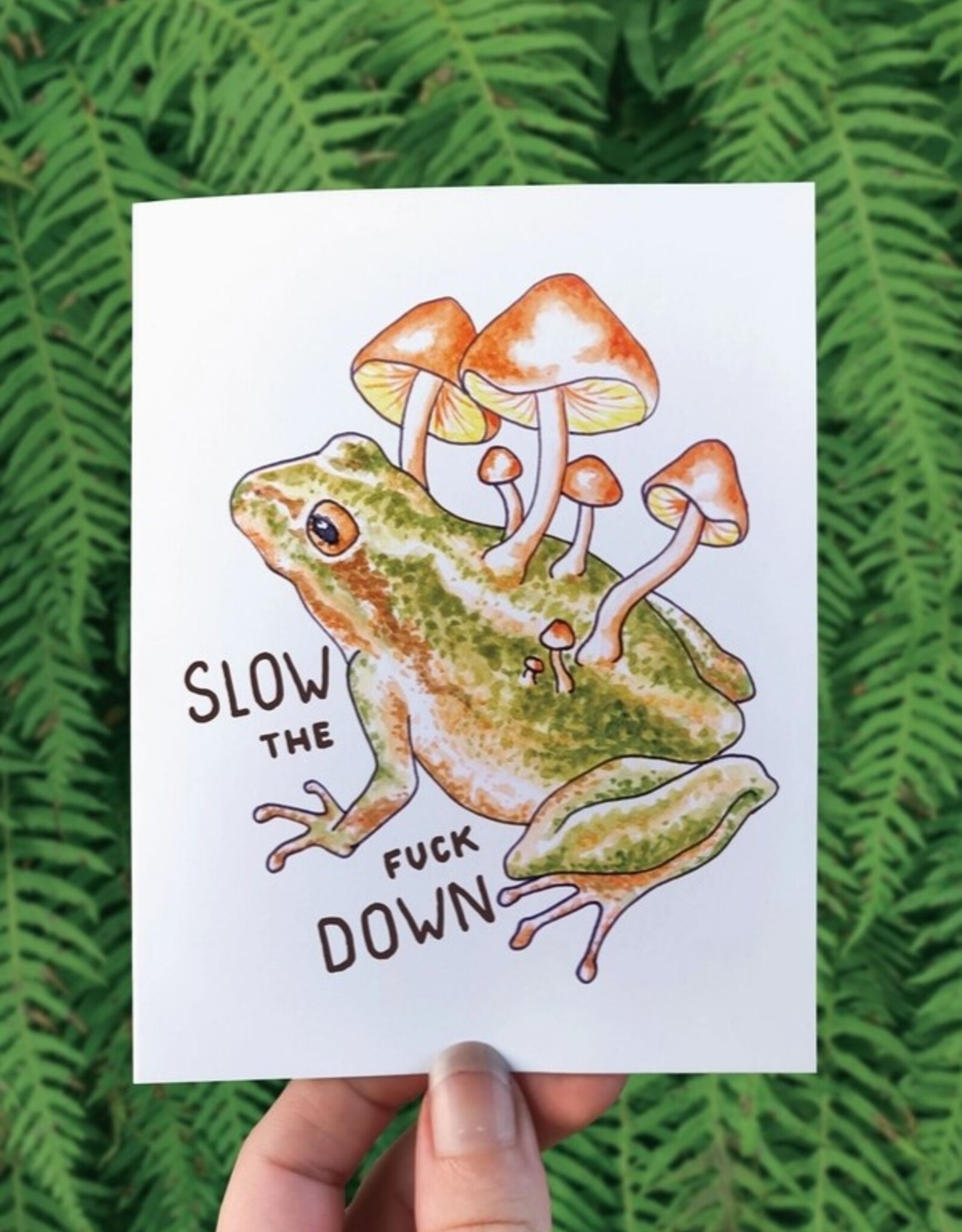 Toadstool - Greeting Card - Mushroom Art Frog Nature Pnw