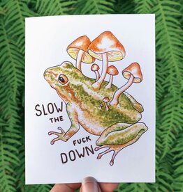 Toadstool - Greeting Card - Mushroom Art Frog Nature Pnw