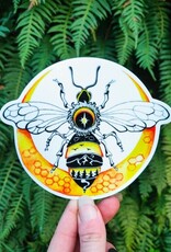 *Blessed Bee - Vinyl Sticker Art - Nature Moon Mountain Pagan Pollinator Honeycomb Witchy Magic