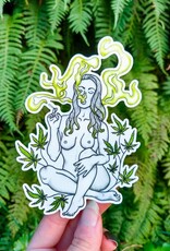 Green Witch Goddess - Vinyl Sticker Art - Marijuana Stoner Babe Weed Witchy Smoke Magic Forest Watercolor Green Witch Goddess - Vinyl Sticker Art - Marijuana Stoner Babe Weed Witchy Smoke Magic Forest Watercolor