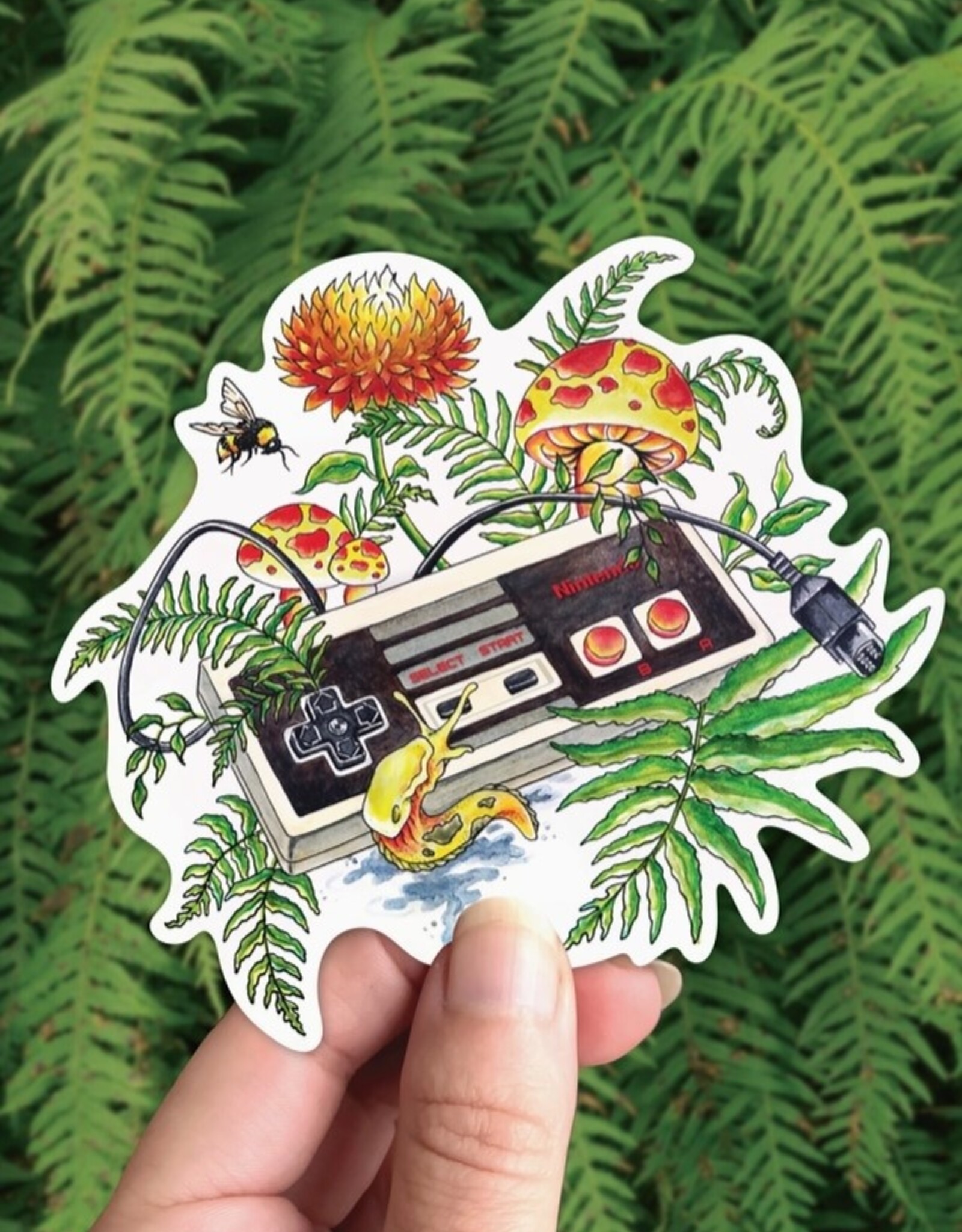Nature Nostalgia - Vinyl Sticker - Mushroom Gamer Nintendo
