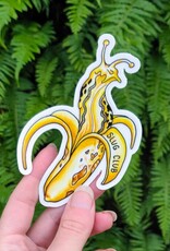 Slug Club - Vinyl Sticker Art - Banana Slug Nature Forest Pnw Hiking Ucsc Outdoor Watercolor
