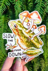 Toad Shroom - Vinyl Sticker Art - Frog Mushroom Pnw Witchy Forest Nature Watercolor