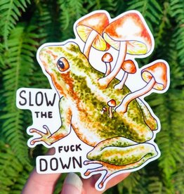 Toad Shroom - Vinyl Sticker Art - Frog Mushroom Pnw Witchy Forest Nature Watercolor