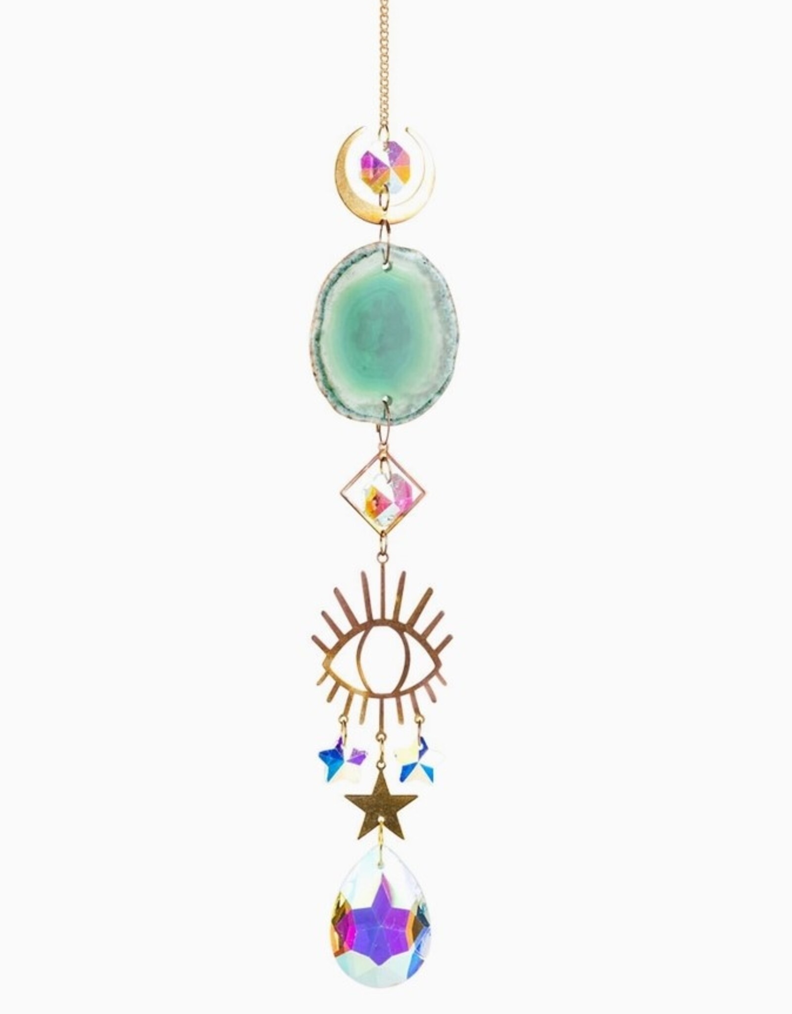 Evil Eye/Agate Crystal Suncatcher