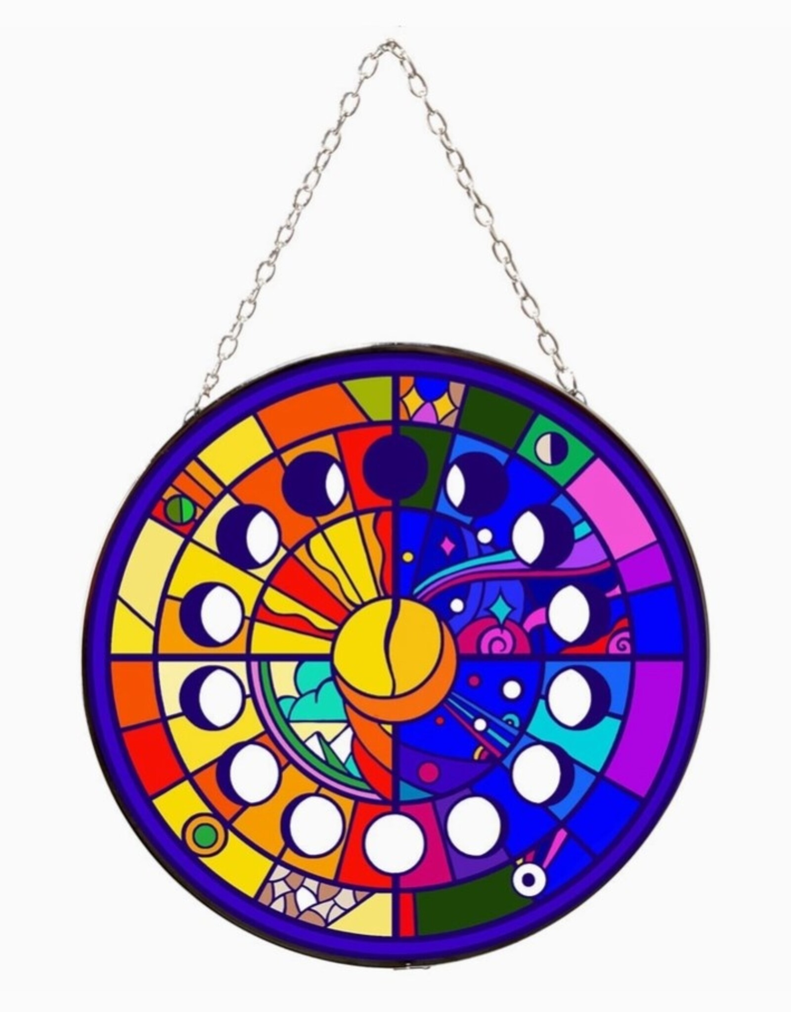 Moon Phases Stained Glass Suncatcher