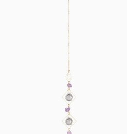 Sun with Amethyst Double Triangle Crystal Suncatcher