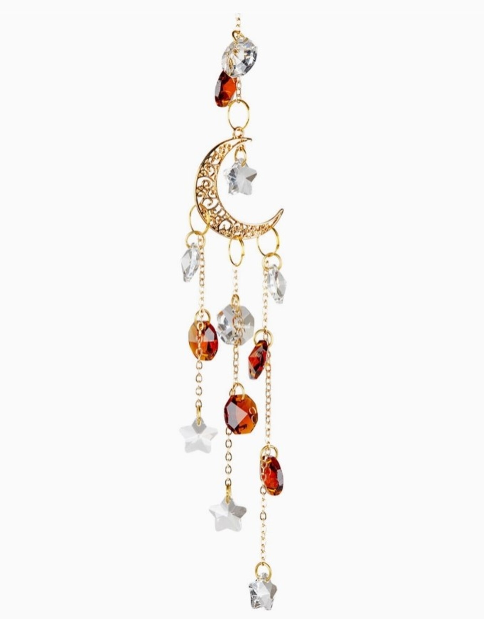 Moon with Amber Crystal Suncatcher