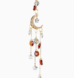 Moon with Amber Crystal Suncatcher