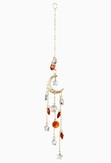 Moon with Amber Crystal Suncatcher