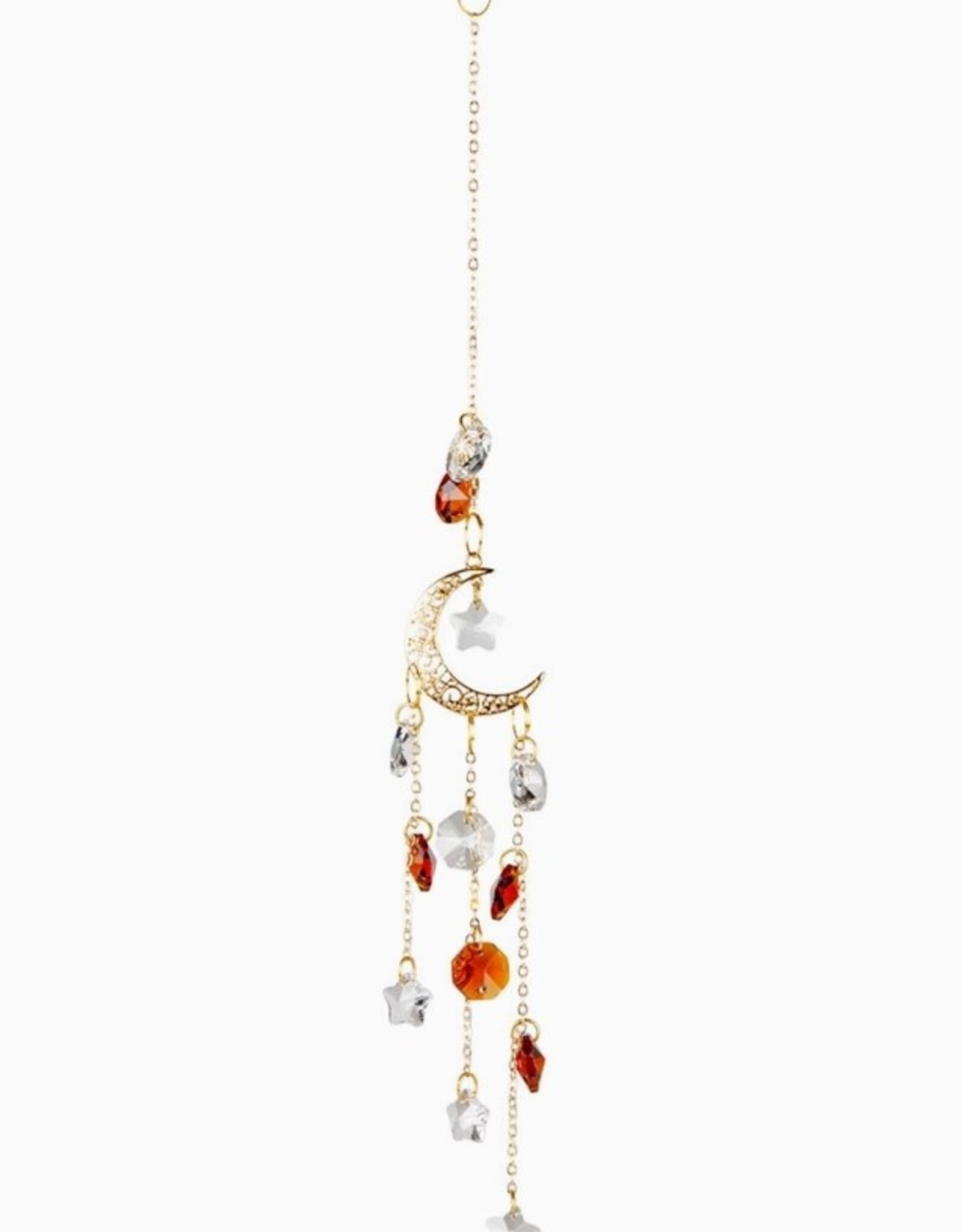Moon with Amber Crystal Suncatcher