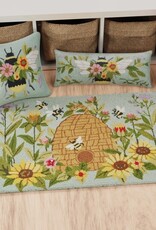 Floral Bee Rectangle W/Hive Hook Pillow