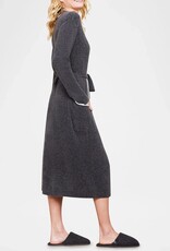 Contrast Ribbed Robe Carbon-Pearl
