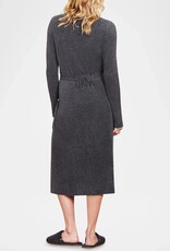 Contrast Ribbed Robe Carbon-Pearl