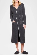 Contrast Ribbed Robe Carbon-Pearl