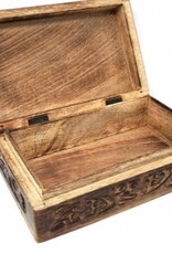 Wood Box - Floral Carved 5x8"