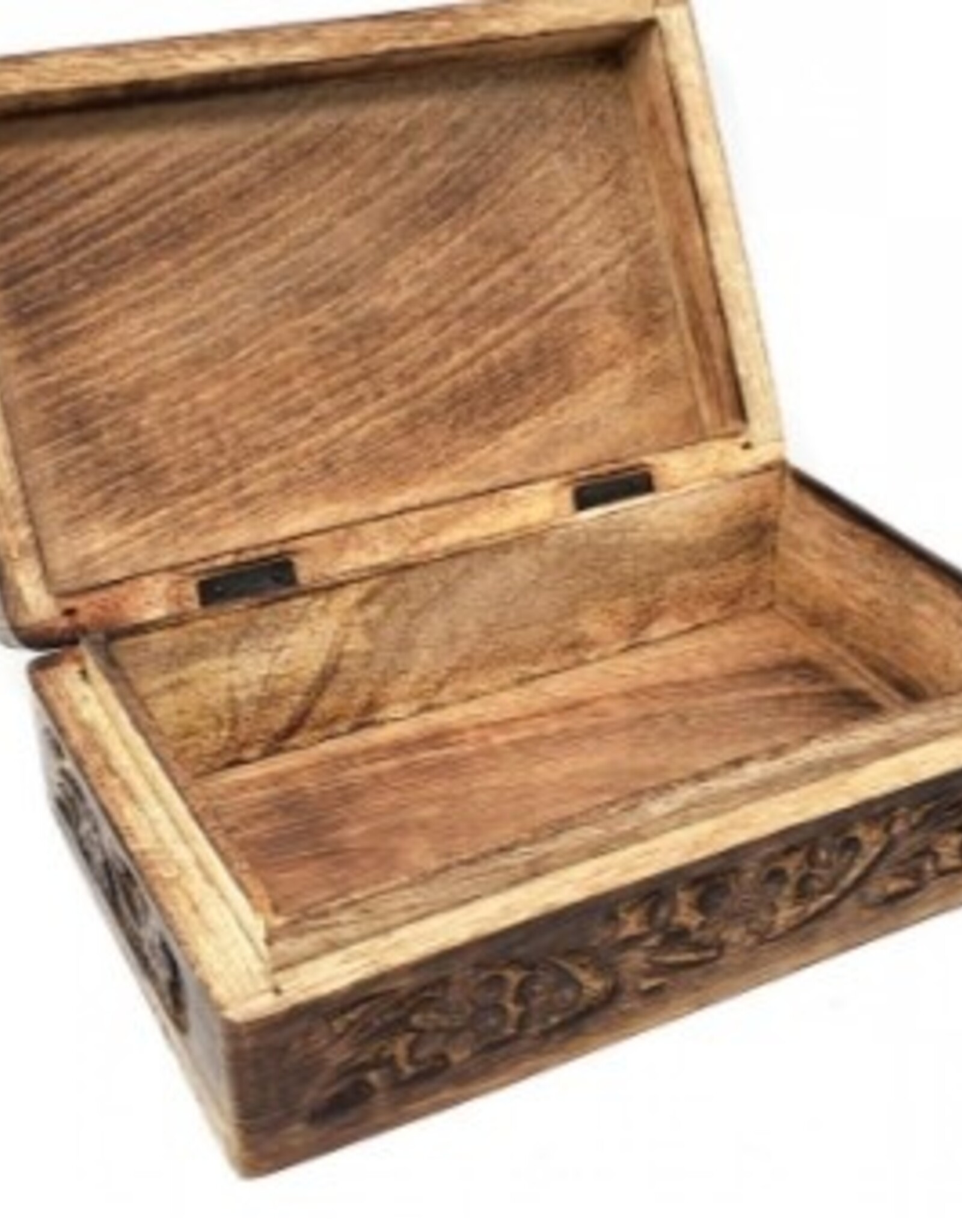 Wood Box - Floral Carved 5x8"