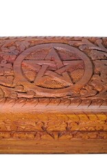 Wooden Box - Pentacle Carved L